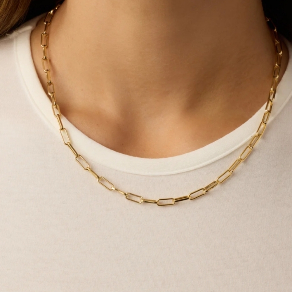 Gorjana Parker Paperclip Necklace NWOT A2 - Picture 5 of 7